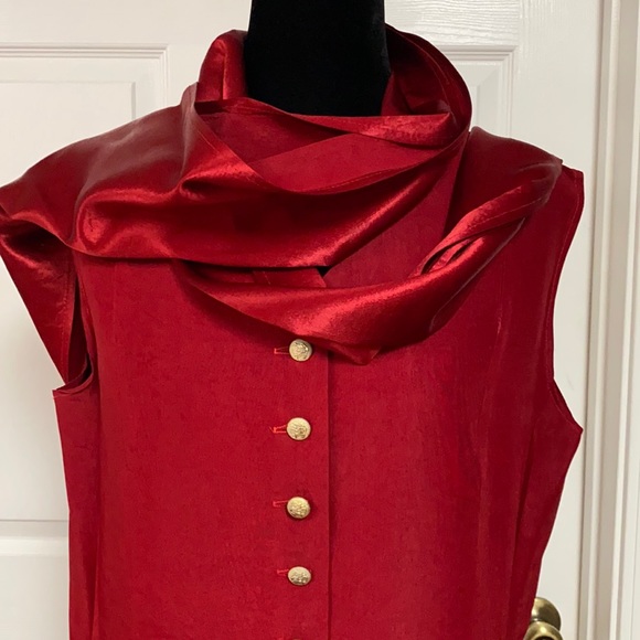 Christie of CA rayon silky red scarf- one size - Picture 9 of 12